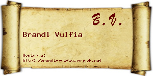 Brandl Vulfia névjegykártya